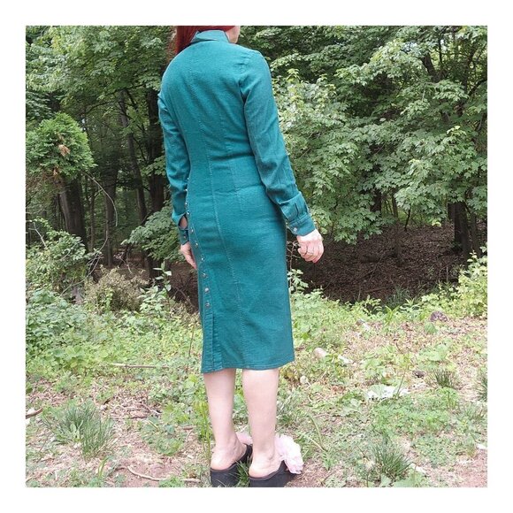 LEGATTE JEANS SAVE the QUEEN Vintage Asymmetric Hem Sheath Dress - Picture 4 of 13